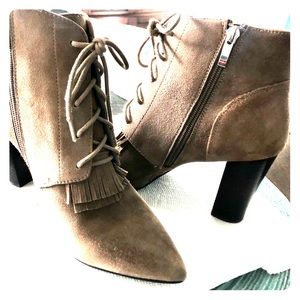 Tahari suede booties - size 8.5 / heel height 3”